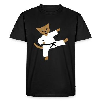 taekwondo cat - T-shirt Premium bio Homme - noir - Devant - Nico (187cm)
