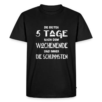 Spruch Büro Humor Wochenende Arbeit Burnout Kolleg - Männer Premium Bio T-Shirt - Schwarz - Vorne - Nico (187cm)