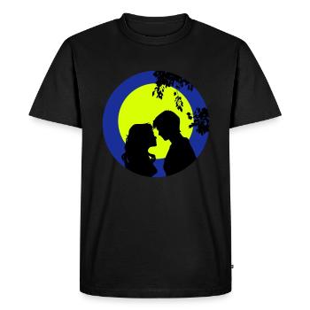 pleine lune liebespaar - T-shirt Premium bio Homme - noir - Devant - Nico (187cm)