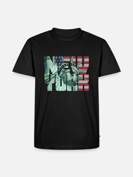 New York Statue of Liberty Liberty USA flag flag - Men's Premium Organic T-Shirt - black