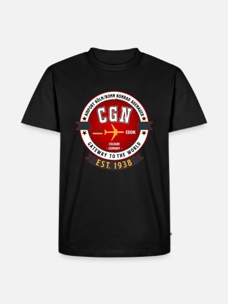 CGN Airport Keulen Bonn Duitsland - Vintage Design - Mannen Premium Bio T-shirt - zwart