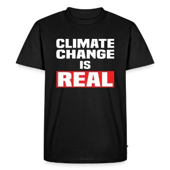 Le changement climatique est réel - T-shirt Premium bio Homme - noir - Devant - Nico (187cm)