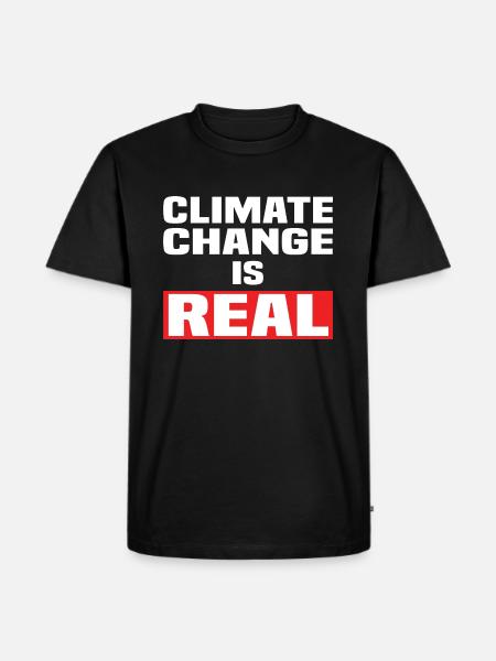 Climate Change Is Real - Männer Premium Bio T-Shirt - Schwarz