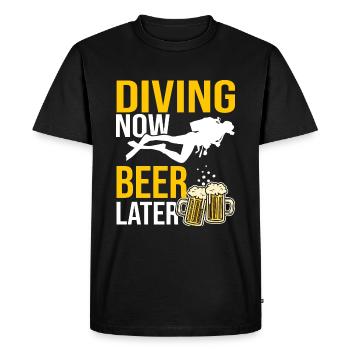Cadeau plongée biere cadeau plongee plongeur - T-shirt Premium bio Homme - noir - Devant - Nico (187cm)