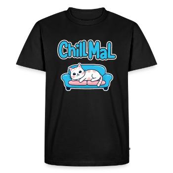 Chat Chill Out - T-shirt Premium bio Homme - noir - Devant - Nico (187cm)