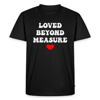 Loved Beyond Measure - Men's Premium Organic T-Shirt - black - Front - Nico (187cm)