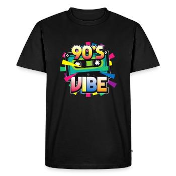 Années 90 - T-shirt Premium bio Homme - noir - Devant - Nico (187cm)