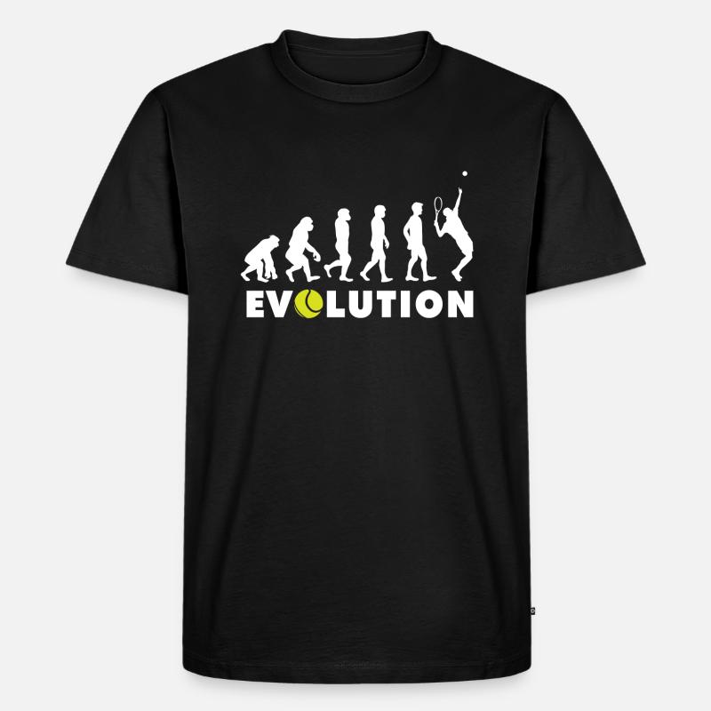 Tennis Evolution - Männer Premium Bio T-Shirt - Schwarz