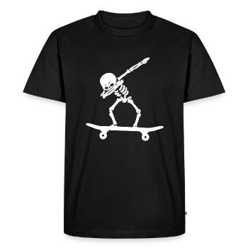 Dabbing Skeleton Skateboarder Shirt - Men's Premium Organic T-Shirt - black - Front - Nico (187cm)