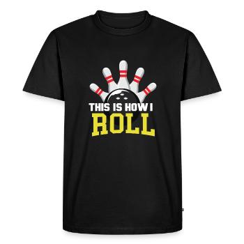 Chemise de bowling - T-shirt Premium bio Homme - noir - Devant - Nico (187cm)