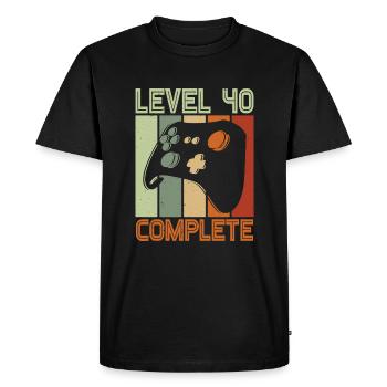 40. Geburtstag Level 40 Complete 40 Jahre Geschenk - Männer Premium Bio T-Shirt - Schwarz - Vorne - Nico (187cm)