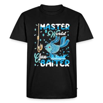 Master World Class Baiter - Men's Premium Organic T-Shirt - black - Front - Nico (187cm)