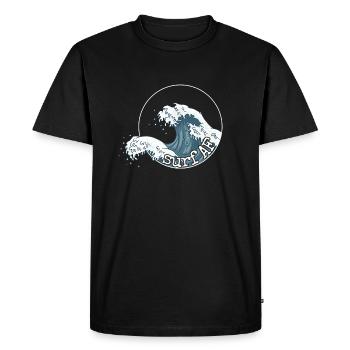 Surf AF Surfer sur la vague japonaise - T-shirt Premium bio Homme - noir - Devant - Nico (187cm)