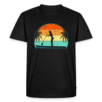 Rétro paddle paddle surf paddle surf paddle surf - T-shirt Premium bio Homme - noir - Devant - Nico (187cm)