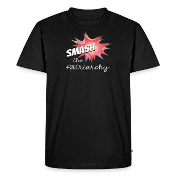 Écrasez le patriarcat - T-shirt Premium bio Homme - noir - Devant - Nico (187cm)