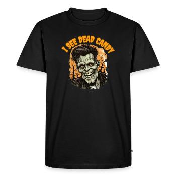 JE VOIS DES BONBONS MORTS - T-shirt Premium bio Homme - noir - Devant - Nico (187cm)