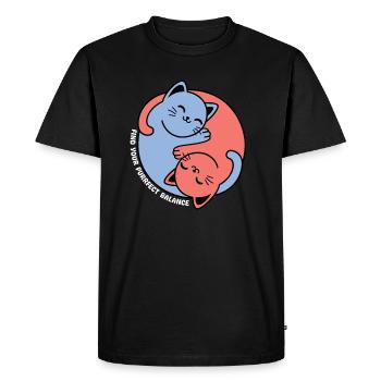 Find your purrfect balance - Men's Premium Organic T-Shirt - black - Front - Nico (187cm)