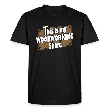 Chemise de travail en bois - T-shirt Premium bio Homme - noir - Devant - Nico (187cm)