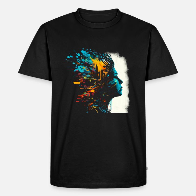Psychedelisches Artwork - Open Mind - Männer Premium Bio T-Shirt - Schwarz