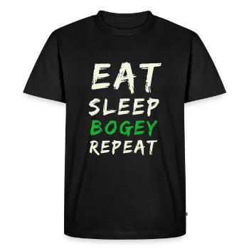 Manger dormir golf répéter - T-shirt Premium bio Homme - noir - Devant - Nico (187cm)