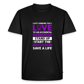Arc violet. Conscience de l’accidentel - T-shirt Premium bio Homme - noir - Devant - Nico (187cm)