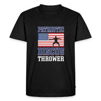 Patriotic discus thrower Usa Discus Thrower. - Men's Premium Organic T-Shirt - black - Front - Nico (187cm)