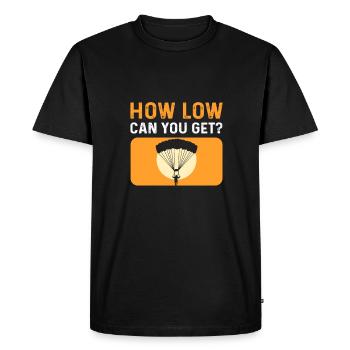 Jusqu’où pouvez-vous aller ? Pour les parachutistes. - T-shirt Premium bio Homme - noir - Devant - Nico (187cm)
