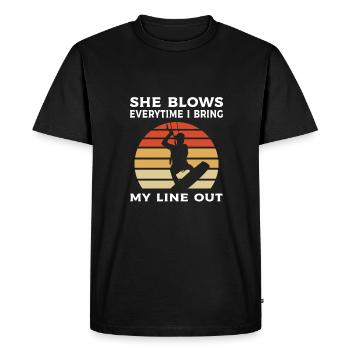 Je sors Ma Laisse. Kitesurf - T-shirt Premium bio Homme - noir - Devant - Nico (187cm)