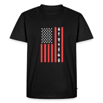 Chasseur de pointes de flèches patriotique. États-Unis - T-shirt Premium bio Homme - noir - Devant - Nico (187cm)