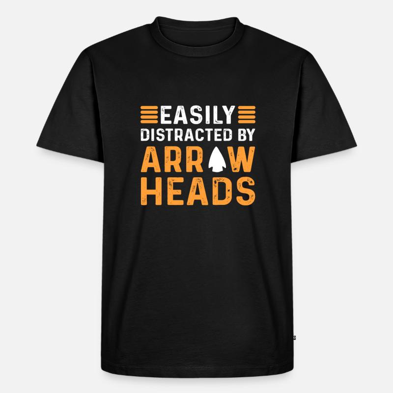 Leicht Ablenkbar Durch Pfeilspitzen. - Männer Premium Bio T-Shirt - Schwarz