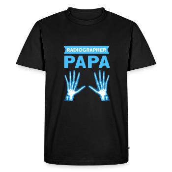 Radiographer Papa. Radiographer Dad. Radiologist - Men's Premium Organic T-Shirt - black - Front - Nico (187cm)