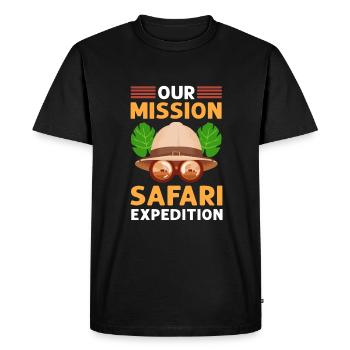 Unser Auftrag. Safari-expedition. - Männer Premium Bio T-Shirt - Schwarz - Vorne - Nico (187cm)