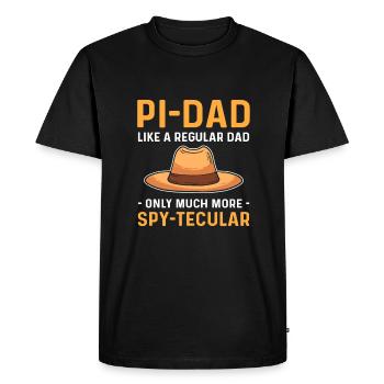 Pi Papa. Espion papa. Détective privé - T-shirt Premium bio Homme - noir - Devant - Nico (187cm)