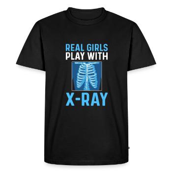 Real girls play with X-rays. - Men's Premium Organic T-Shirt - black - Front - Nico (187cm)
