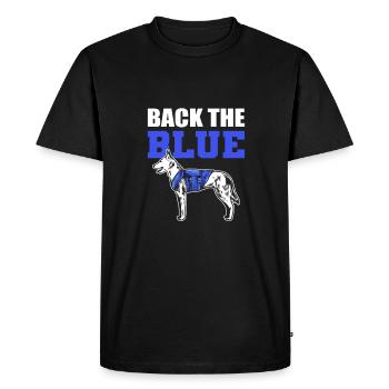 Back The Blue. dog handler. Police Officer - Men's Premium Organic T-Shirt - black - Front - Nico (187cm)