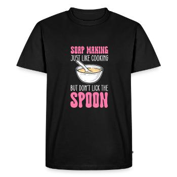 Comme pour la cuisson, mais ne léchez pas le - T-shirt Premium bio Homme - noir - Devant - Nico (187cm)