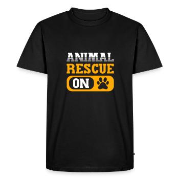Mode de sauvetage des animaux activé. Aco Sauvetage d’animaux - T-shirt Premium bio Homme - noir - Devant - Nico (187cm)