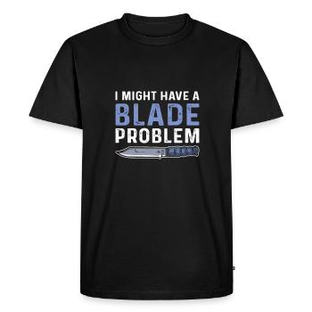 J’ai peut-être un problème de lame. - T-shirt Premium bio Homme - noir - Devant - Nico (187cm)