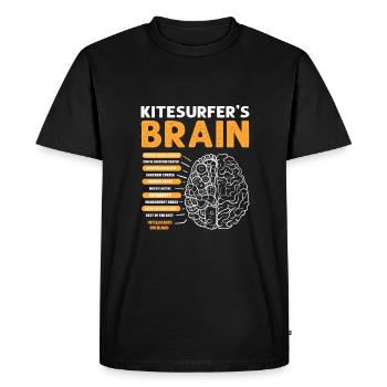Kitesurfers brain. For kiteboarders and kitesurfers - Men's Premium Organic T-Shirt - black - Front - Nico (187cm)