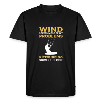 Le kitesurf résout le reste. Kitesurf - T-shirt Premium bio Homme - noir - Devant - Nico (187cm)