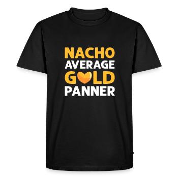 Nacho Average Gold Panner. Gold panning. - Men's Premium Organic T-Shirt - black - Front - Nico (187cm)