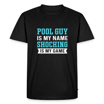 Pool Guy est mon nom. Choquant est à moi - T-shirt Premium bio Homme - noir - Devant - Nico (187cm)