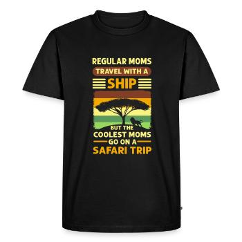 Maman Safari. Safari féminin Vacances en famille - T-shirt Premium bio Homme - noir - Devant - Nico (187cm)