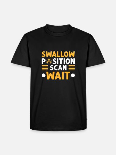 Schlucken Position Scannen Warten. - Männer Premium Bio T-Shirt - Schwarz