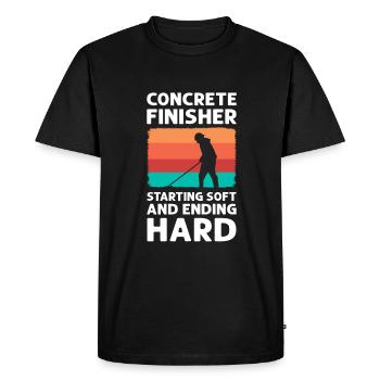 Raffineur de béton. Début en douceur, fin en difficulté. - T-shirt Premium bio Homme - noir - Devant - Nico (187cm)