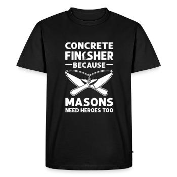 Pavé en béton. Experts concrets. Maçonnerie de ciment - T-shirt Premium bio Homme - noir - Devant - Nico (187cm)