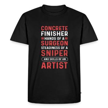 Concrete road builder. Cement masonry. - Men's Premium Organic T-Shirt - black - Front - Nico (187cm)