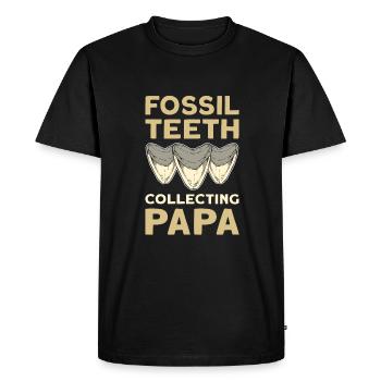 Dents fossiles Collecte de papa. Megalodon - T-shirt Premium bio Homme - noir - Devant - Nico (187cm)