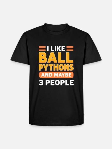 Ich Mag Kugelpythons. Königspython. - Männer Premium Bio T-Shirt - Schwarz