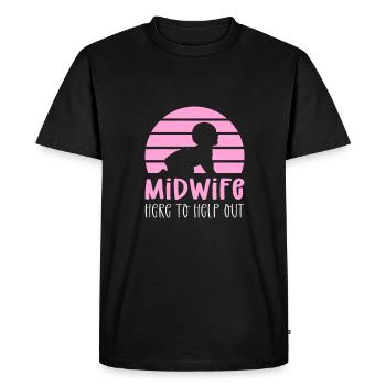 Sage-femme qui peut aider. Infirmière pour - T-shirt Premium bio Homme - noir - Devant - Nico (187cm)